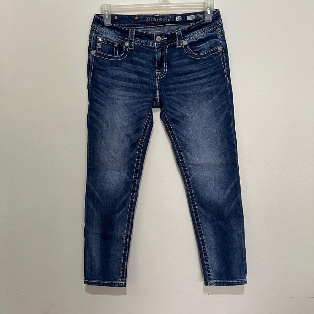 Miss Me Blue Denim Ankle Skinny Jeans Size 29 Style JP8715AK